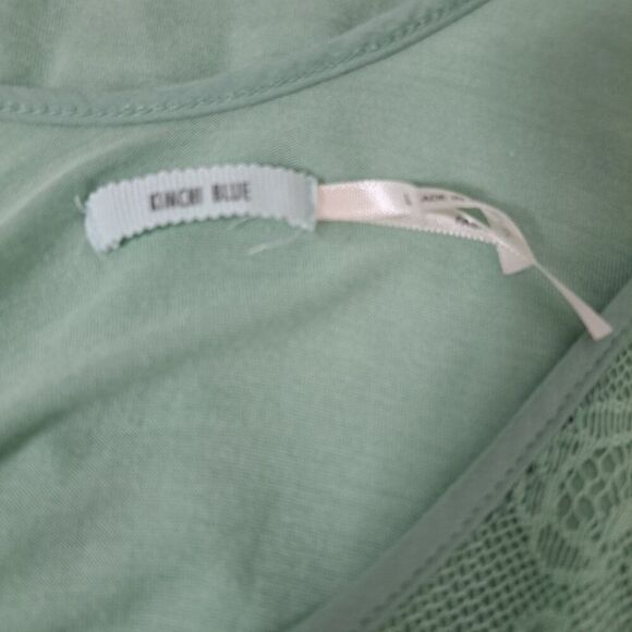 Kimchi Blue Women's Sleeveless Lace Mint Green Peplum Blouse Boho Top Sz Large - Picture 7 of 8